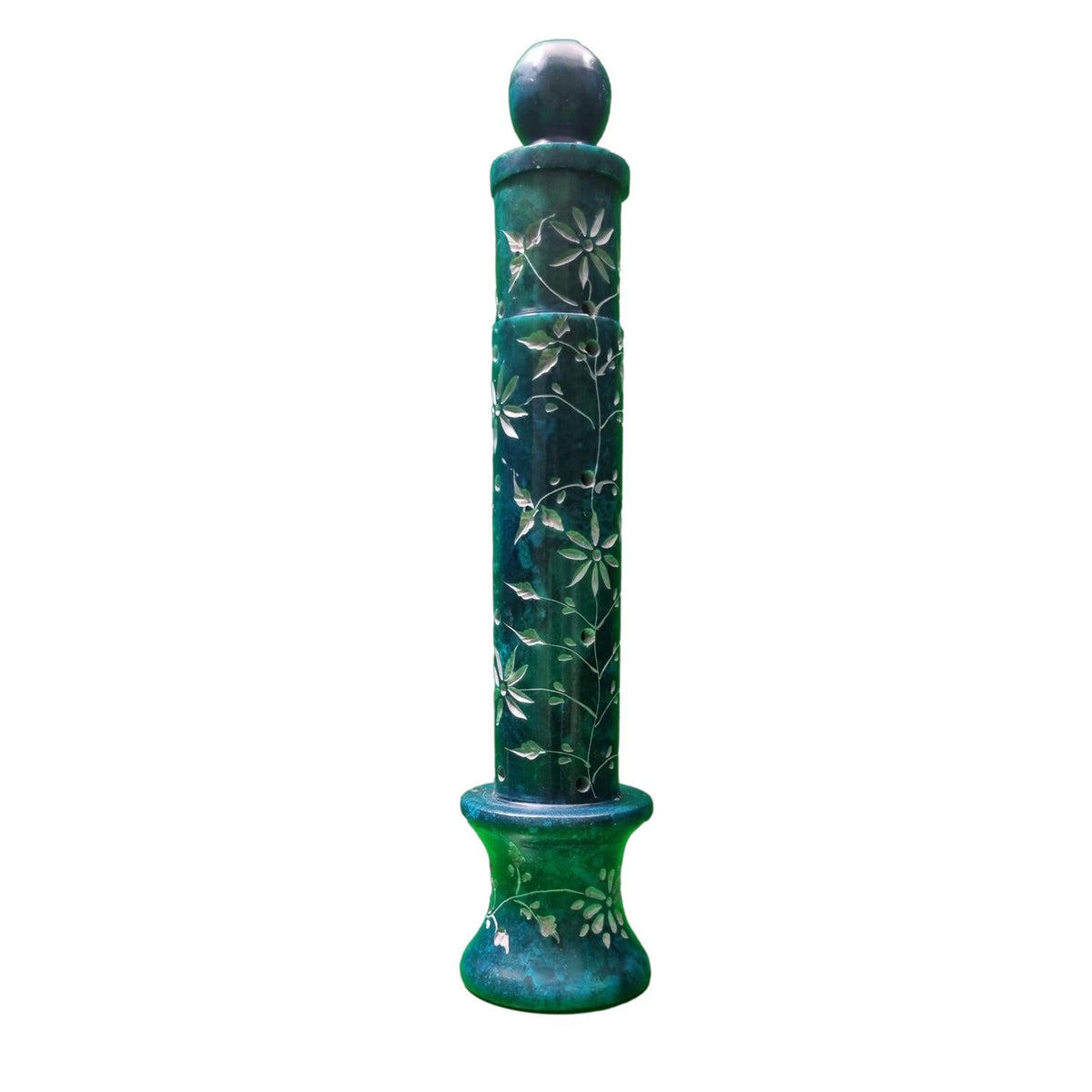 Tower Soapstone Incense Holder Emerald Naathi Aromatherapy