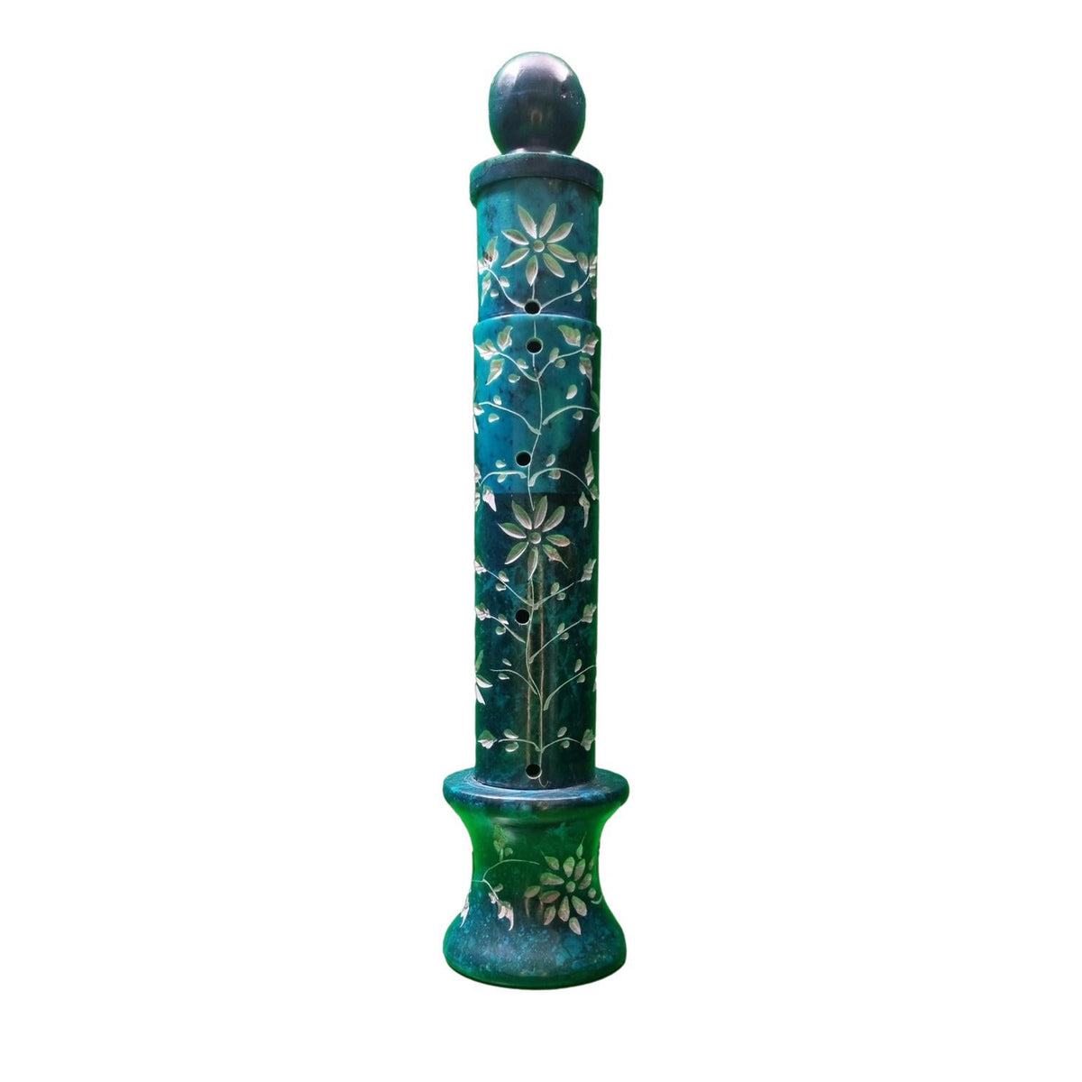 Tower Soapstone Incense Holder Emerald Naathi Aromatherapy