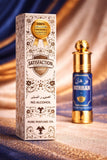 Burhan perfume packaging side panel showing 100% long lasting fragrance guaranteed and satisfaction guaranteed with no alcohol