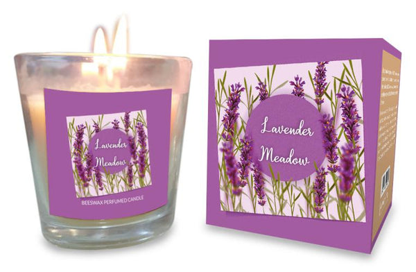 Lavender Meadow 100% Beeswax Candle - Jiyo - 125g-Candles-Naathi-Aromatherapy-NZ