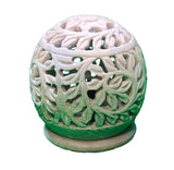 Soapstone Candle Holder - Leaf-Naathi-Aromatherapy-NZ