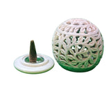 Soapstone Candle Holder - Leaf-Naathi-Aromatherapy-NZ
