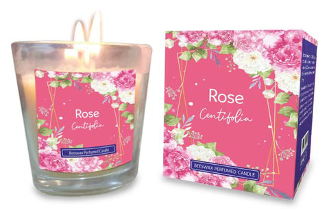 Rose Centifolia 100% Beeswax Candle - Jiyo - 125g-Candles-Naathi-Aromatherapy-NZ