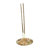 Flower Soapstone Incense Holder - Round-Naathi-Aromatherapy-NZ