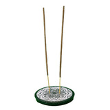 Mandala Soapstone Incense Holder - Round-Naathi-Aromatherapy-NZ